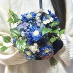 作品【ただ今送料無料】紫陽花のブルーブーケ