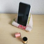 作品パッチワーク　三角スマホスタンド