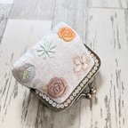 作品お花刺繍のがまぐち👛小銭入れ！　送料無料！！