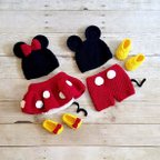 作品ベビーかぎ針編み3個セット サイズ 50cm ~ 90cm Mickey Minnie