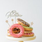 作品木製ケーキトッパー　【Bon anniversaire】【お誕生日】【記念日】