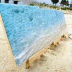 作品★超立体 3連ボード　沖縄の海 レジンアートボード　美ら海　オーシャンアート　　N120