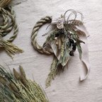 作品【動画付キット】お家で作れる 手作りキット🌿 2WAY仕様  実りの植物とグリーンのしめ縄飾り