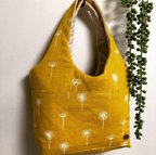 作品❤黄色いタンポポ柄のコロンと軽い布バッグ