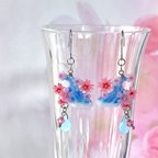 作品桜×川　桜並木　ピアス　イヤリング　レジン