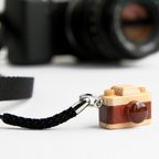 作品木製カメラ根付