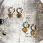 作品gemstone Heart earring(onyx/gold)
