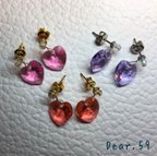 作品【送料無料】3collar ゆらゆらハートピアス