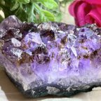 作品カコクセナイト内包✨  アメジスト　紫水晶　クラスター　原石　ラフストーン