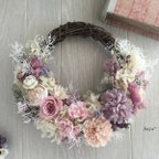 作品 * Spring rose ×  wing  * wreath * リース　　ギフト　プリザーブドフラワー　