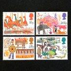 作品メリーゴーランド、サーカスなど イギリス 1983年 外国切手4種 未使用【古切手 素材】
