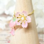 作品【特集掲載】桜蕾チェーンリング（フリーサイズ）♥自分だけの春を待つ -ピンク-