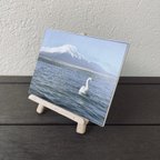作品Photo陶板　河口湖から撮影した富士山の写真を陶板に