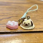 作品あいすくり"いぬ" ストラップ　dog made of ice cream key ring