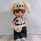 作品ソランちゃん♬メルちゃん♬レミンちゃん♬毛糸のあったか垂れ耳うさぎちゃんの帽子とハート♡のポシェット ❈人形小物服は付きません！