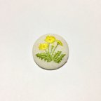 作品たんぽぽ 花 刺繍 ブローチ