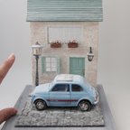 作品ヨーロッパの冬の街並み FIAT500