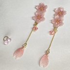 作品 【紙のお花】 ✨桜✨2輪タイプ　ピアス ／イヤリング