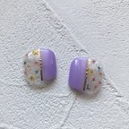 作品-shell Flower-紫　FootNailチップ