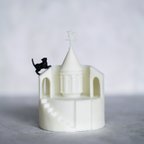 作品「猫町」のランプ：風見鶏の塔【特集掲載】 - 3DプリントのLEDキャンドルカバー 