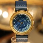 作品GENSO 天体観測 星空の腕時計 蓄光文字盤 Lサイズ 夜空 星 宇宙