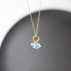 作品【14kgf】turquoise &  quartz　宝石質アリゾナ産ターコイズと水晶のネックレス