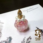作品10月誕生石 ローズクォーツの香水瓶型 オルゴナイト
