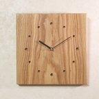 作品天然木【タモ】木製時計3（掛け時計）