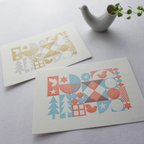 作品活版印刷のポストカード　クリスマスカード / 寒中見舞い / 北欧風ポストカード