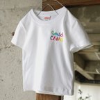 作品キッズ チェーンステッチ 刺繍 Tシャツ Wild Child【ホワイト】