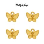 作品【10個】Mini Butterfly Charm Gold【M-444】