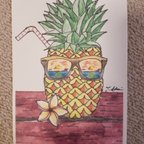 作品ハワイポストカード　pineapple