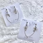 作品「星に願いを」耳飾り (Sliver) イヤリング/ピアス