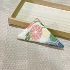 作品帯地の三角バレッタ*四季の花