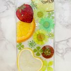 作品iPhoneケース､iPhoneカバー､押し花ケース､スマホケース､押しフルーツ､押し花､押し花カバー､スマホカバー､押しフルーツケース､押しフルーツカバー､Android 花 花柄リング付き、お花