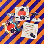 作品ハッピーハロウィン  Halloween〜メッセージカード&ステッカー&ミニシールセット