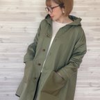 作品a.myuカーキグリーン♪上質なコットンオーバーサイズのコートジャケット