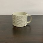 作品陶器　ニット柄のマグカップ