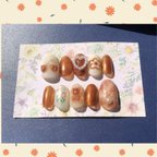 作品No3 くまネイル　🐻　brown bear nails マーブルネイル/ 春ネイル