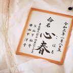 作品【命名書】定番の楷書体／選べる書式／色紙／額縁付き／送料無料／おまけ付き