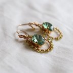 作品drop earrings - green
