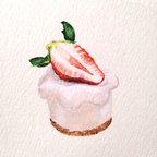 作品【水彩原画】スクエアのスイーツイラスト·カフェ·ケーキ