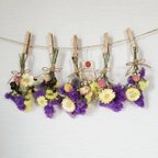 作品貝細工と彩り小花のナチュラルドライフラワーガーランド