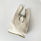 作品cotton linen marché bag S ／ light khaki