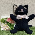 作品【送料無料】ゆるふわ猫♪ピンク鈴リボン