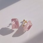 作品『candied violet』ｽﾓｰｷｰﾋﾟﾝｸのｸﾘｱｶﾎﾞｼｮﾝｲﾔﾘﾝｸﾞ/送料無料