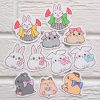 作品うさぎとハムスターのフレークシール🐹(30枚入)