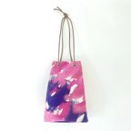 作品手染めの丸底キャンバスバッグ『Palette』pink / 2way / オリジナルテキスタイル
