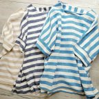 作品【夏の福袋】リネンゆったり落ち感ボーダーTシャツ 3枚セット