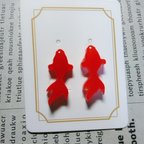 作品goldfish pierced earrings